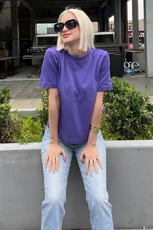 MDX Purple Bicycle Neck Basic Women's T-Shirt MG2075 - Nuevo Casas Grandes