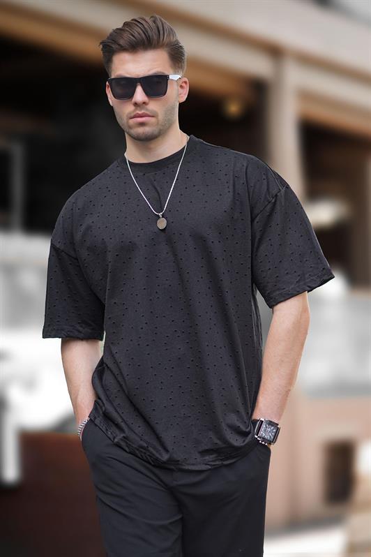 MDX Black Oversized Distressed Detail Cotton T-shirt 7032 - Huber Heights
