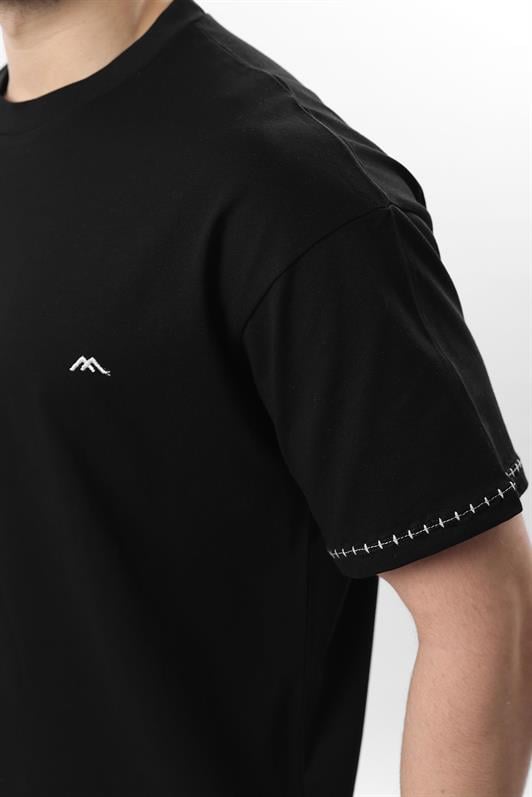 MDX Black Embroidered Detail Men's T-shirt E7112 - Central Islip