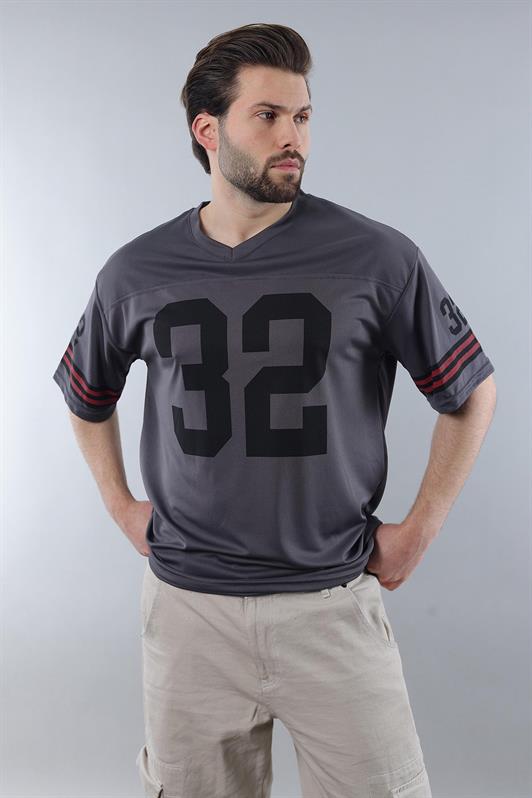 MDX Smoke Printed V-Neck Men's T-Shirt E5838 - Formigine