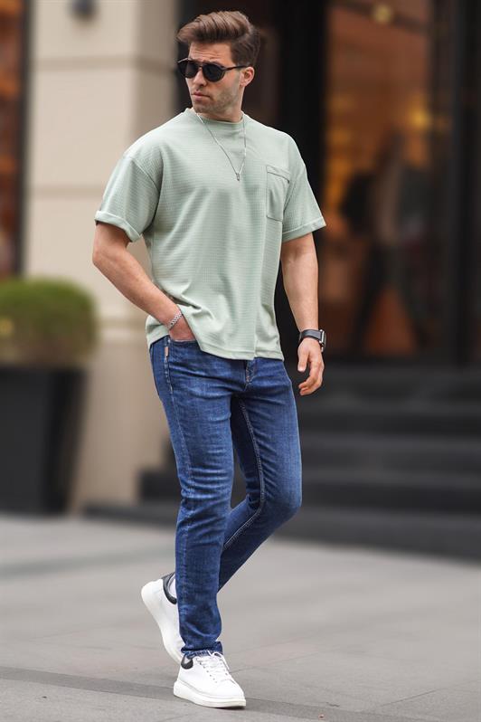 MDX Mint Green Men's Oversized T-Shirt with Pocket Detail 6194 - Chippenham