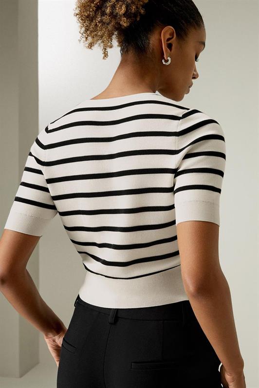 MDX White Bicycle Collar Striped Women's T-shirt Mg2400 - Venlo