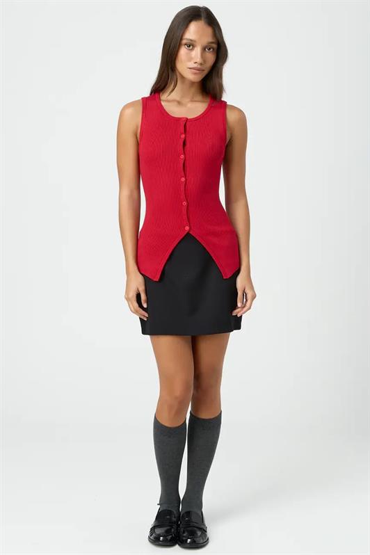 MDX Red Zero Sleeve Buttoned Knit T-shirt MG2102 - San Diego