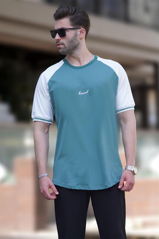 MDX Green Bicycle Collar Embroidery Detailed Short Sleeve Men's T-Shirt 7013 - Encarnación de Díaz