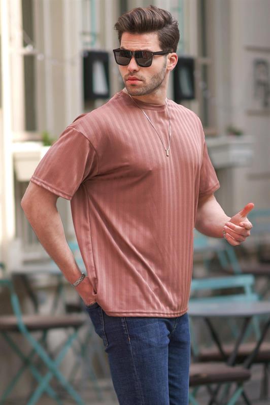 MDX Dried Rose Male Striped Oversized T-Shirt 6198 - Kankakee