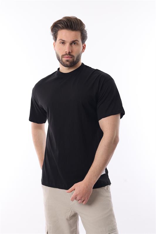 MDX Black Bicycle Collar Cotton Patch Detailed Overfit T-shirt 7019 - Torquay