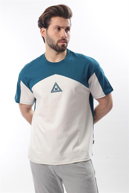 MDX Petrol Blue OverFit Men's T-shirt with Garnish E7104 - Neuwied