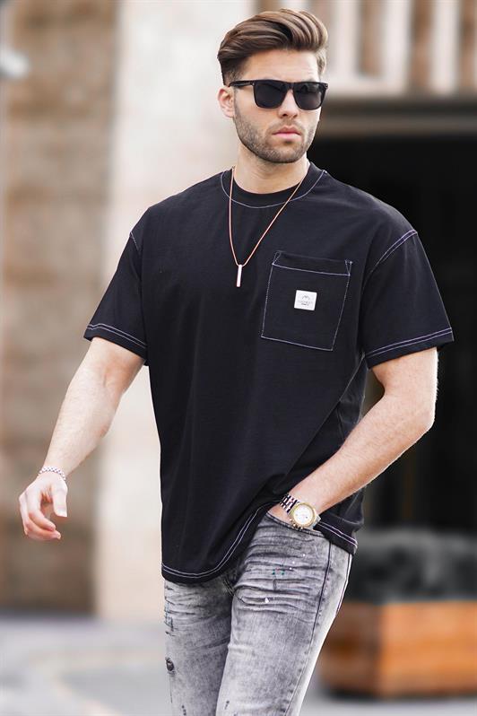 MDX Black Oversized Pocket Detail Men's T-shirt 7001 - Hilo