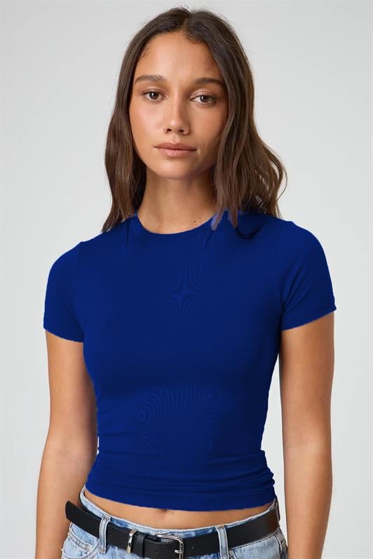 MDX Saks Bisiklet Yaka Basic Kadın Tişört MG1725 - Perris