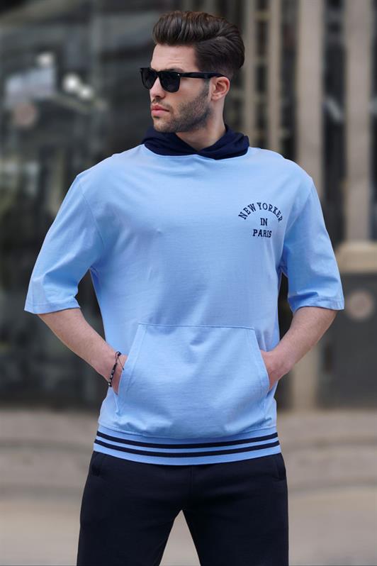 MDX Baby Blue Hooded Men's T-shirt 6182 - Senigallia