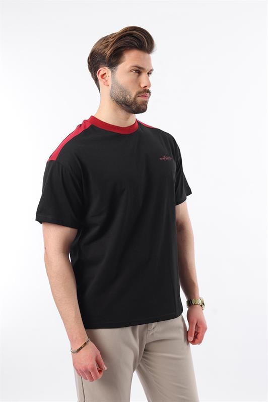 MDX Madmext Black Bicycle Collar Printed Men's T-Shirt E7114 - Paços de Ferreira