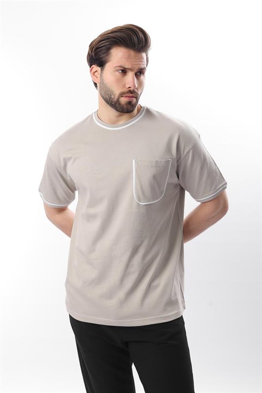 MDX Painted Gray Pocket Detailed Men's T-Shirt 6176 - Crawley