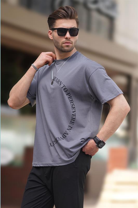MDX Smoke Bicycle Collar Printed Short Sleeve Oversized T-shirt 7040 - Grasse