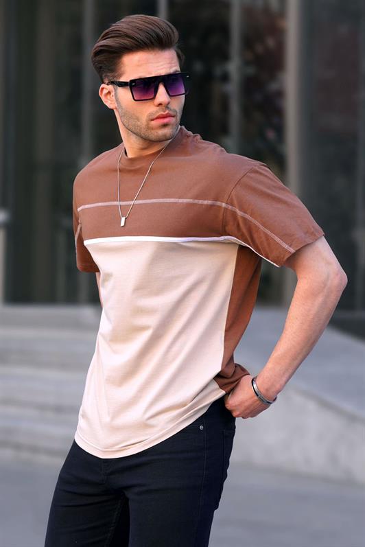 MDX Brown Color Block Men's T-shirt 6177 - Mafra