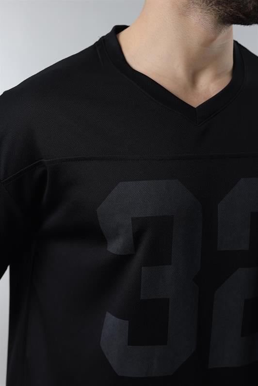 MDX Black Printed V-Neck Men's T-Shirt E5838 - Princeton