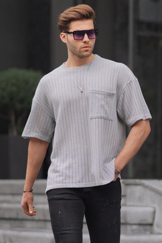 MDX Painted Gray Oversized Men's T-shirt 6180 - Fargo