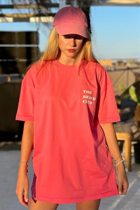 MDX Pink Printed Oversized Round Neck Women's T-Shirt MG1472 - Santa Cruz Xoxocotlán