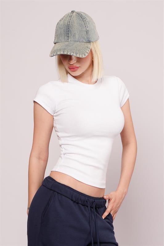 MDX White Bicycle Collar Basic Women's T-shirt Mg2479 - Goodyear