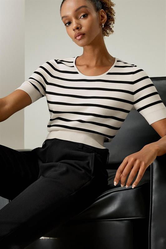 MDX White Bicycle Collar Striped Women's T-shirt Mg2400 - Venlo