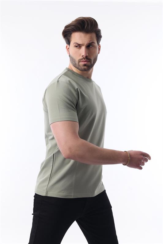 MDX Mint Green Bicycle Collar Basic Short Sleeve T-Shirt 7042 - Rahovec