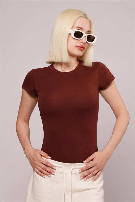 MDX Brown Bicycle Collar Basic Women's T-shirt Mg2479 - Providence
