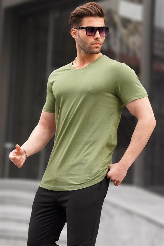 MDX Madmext Basic V Neck Green T-Shirt 5281 - Simferopol