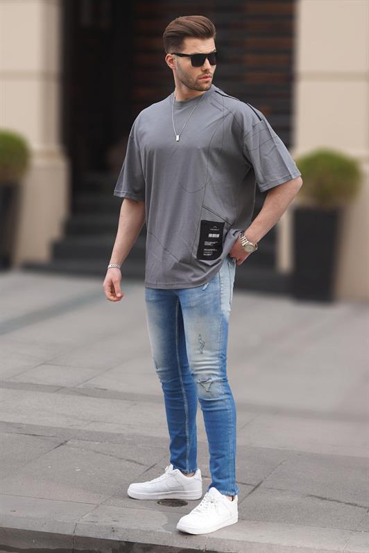MDX Smoke Patterned Oversized Men's T-shirt 7004 - Ahlen