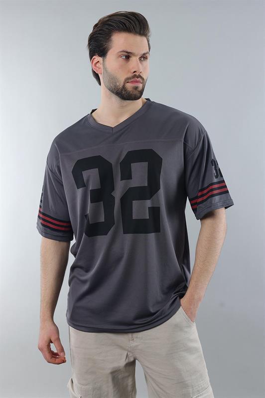 MDX Smoke Printed V-Neck Men's T-Shirt E5838 - Formigine
