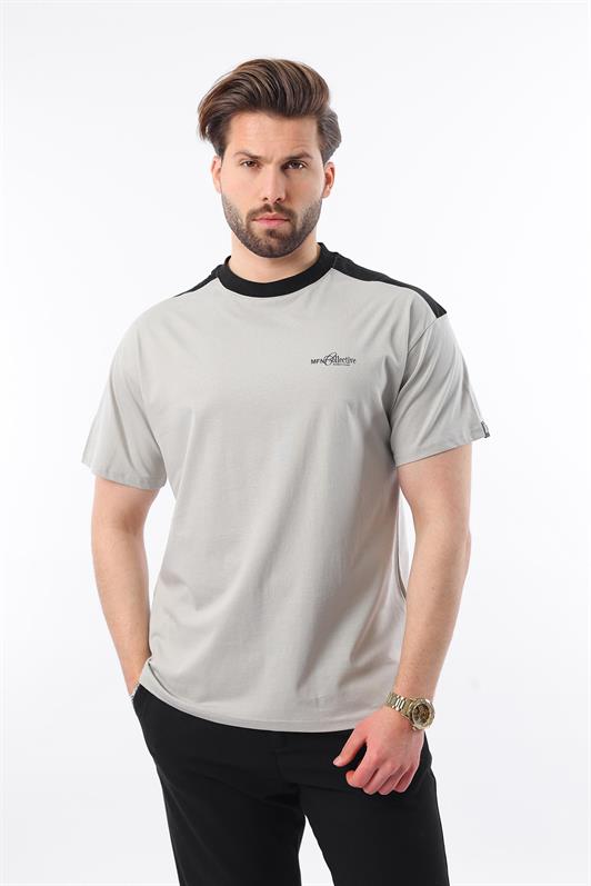 MDX Madmext Painted Gray Bicycle Collar Printed Men's T-Shirt E7114 - Klinë
