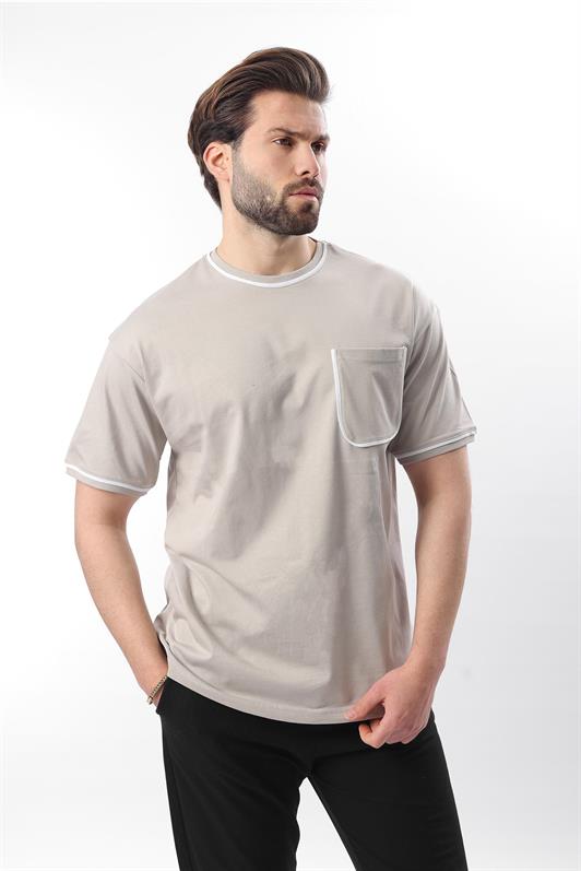 MDX Painted Gray Pocket Detailed Men's T-Shirt 6176 - Crawley