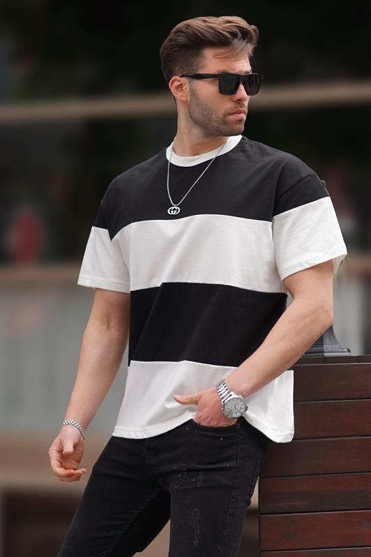 MDX Black Oversize Color Block Bicycle Neck T-shirt 7020 - Frankenthal
