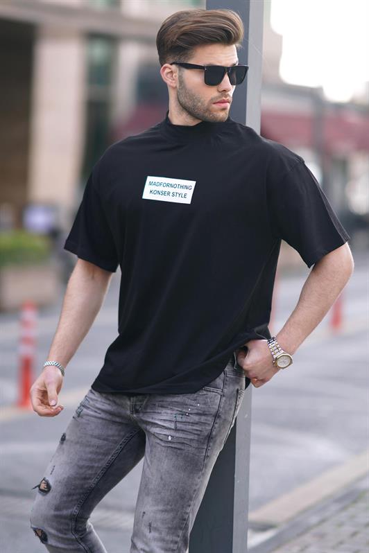 MDX Black Oversized Men's T-shirt with Stand-up Collar 7005 - Ingolstadt