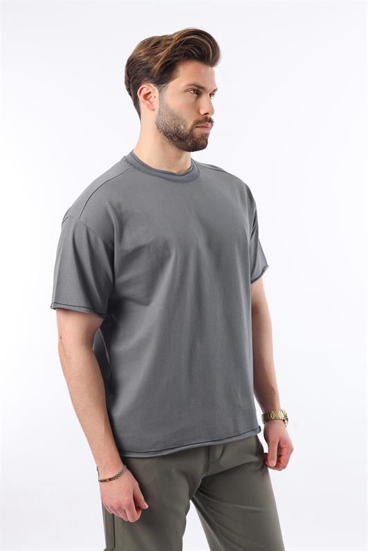 MDX Madmext Smoke Bicycle Neck Basic Men's T-Shirt E7105 - Hot Springs