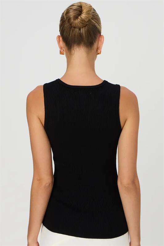MDX Black Zero Sleeve Buttoned Knit T-shirt MG2102 - Silver Spring
