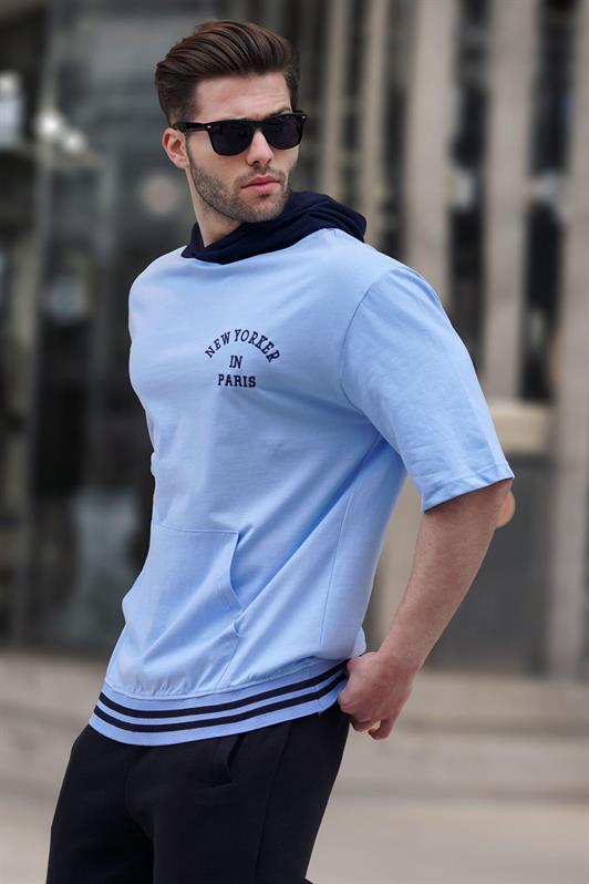 MDX Baby Blue Hooded Men's T-shirt 6182 - Senigallia