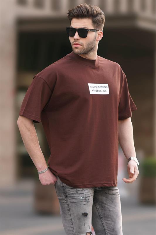 MDX Brown Fake Turtle Neck Oversized Men's T-shirt 7005 - Wolfenbüttel