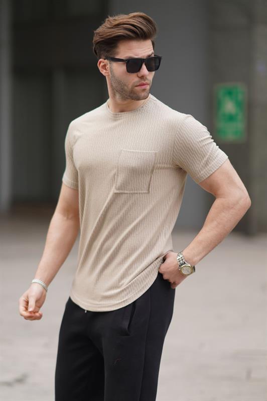 MDX Beige Basic Knit T-shirt - Gandía