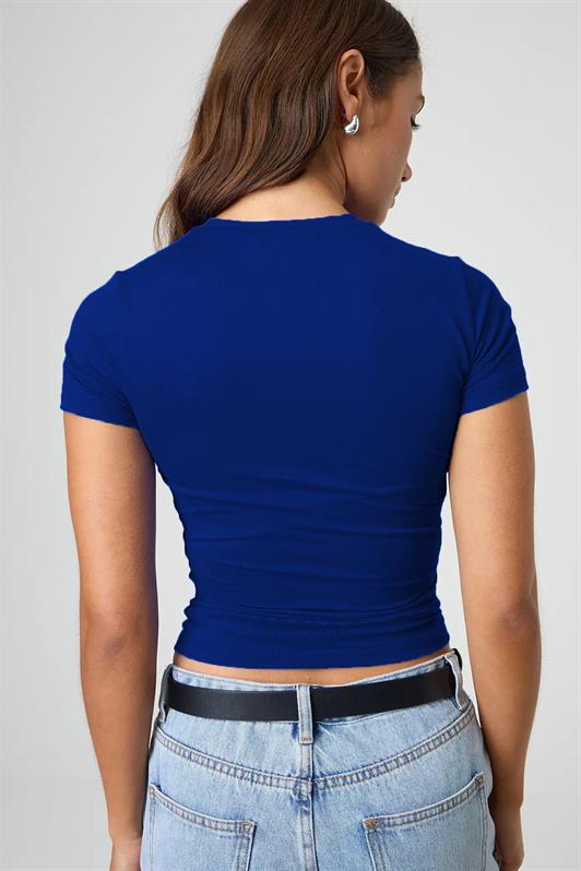 MDX Saks Bisiklet Yaka Basic Kadın Tişört MG1725 - Perris