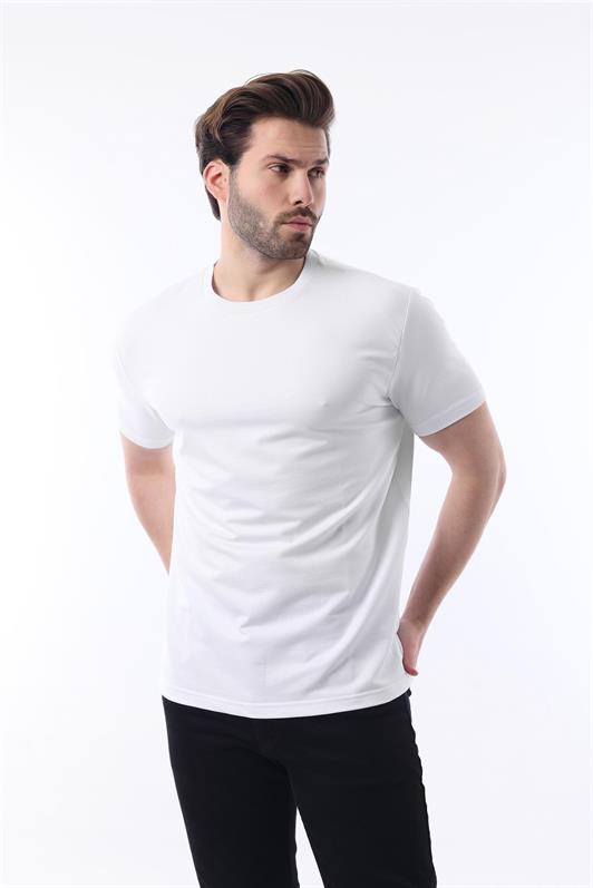 MDX White Bicycle Collar Basic Short Sleeve T-Shirt 7042 - Cinisello Balsamo