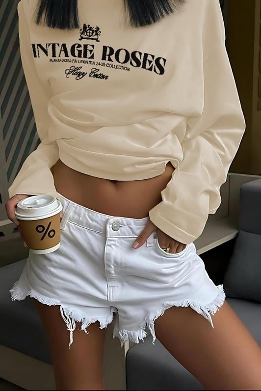 MDX Beige Printed Long Sleeve T-Shirt Mg2451 - Lawrence