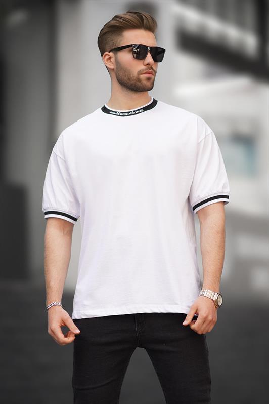 MDX White Bicycle Collar Striped T-shirt 7022 - Pescara