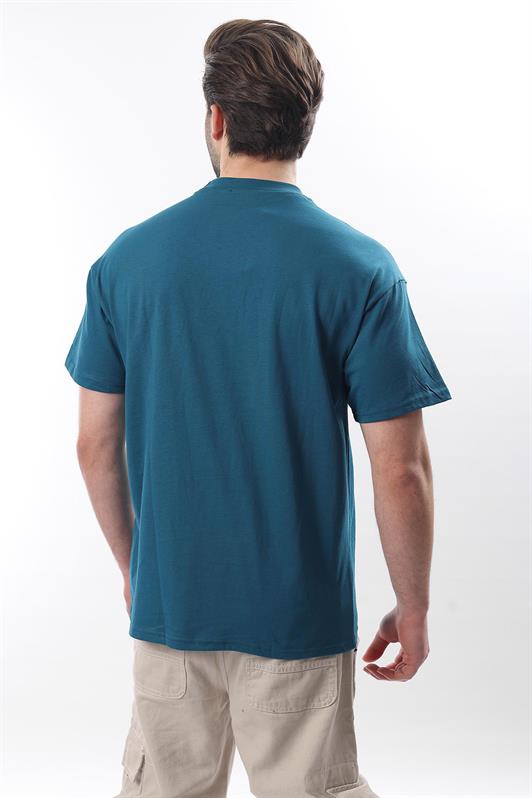 MDX Petrol Blue Bicycle Collar Printed Men's T-shirt E7110 - Woolwich