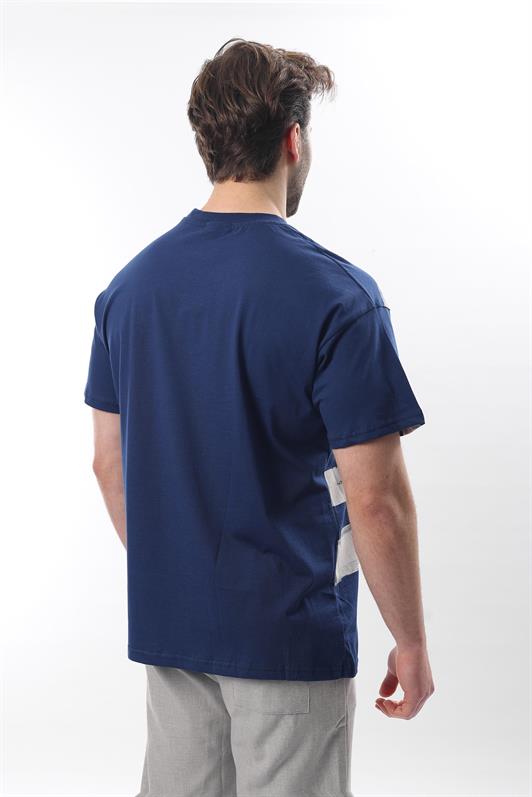 MDX Navy Printed Regular Fit Men's T-shirt E7107 - Cagliari