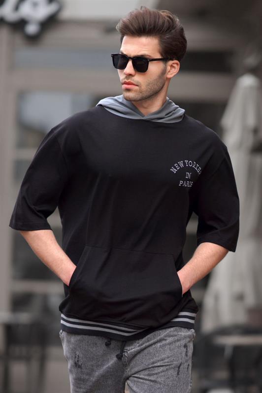 MDX Black Hooded Men's T-shirt 6182 - Zumpango