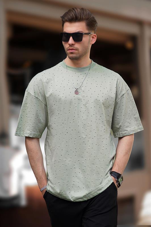 MDX Unripe Green Oversize Distressed Detail Cotton T-shirt 7032 - Redmond