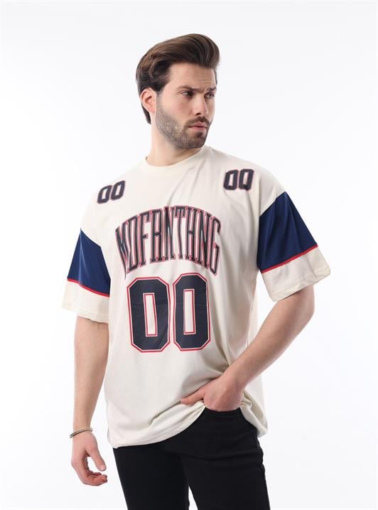 MDX Ecru Printed Cotton Oversized Men's T-shirt 7035 - Hempfield
