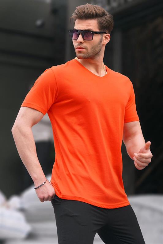 MDX Madmext Basic V Neck Orange T-shirt 5281 - Oss