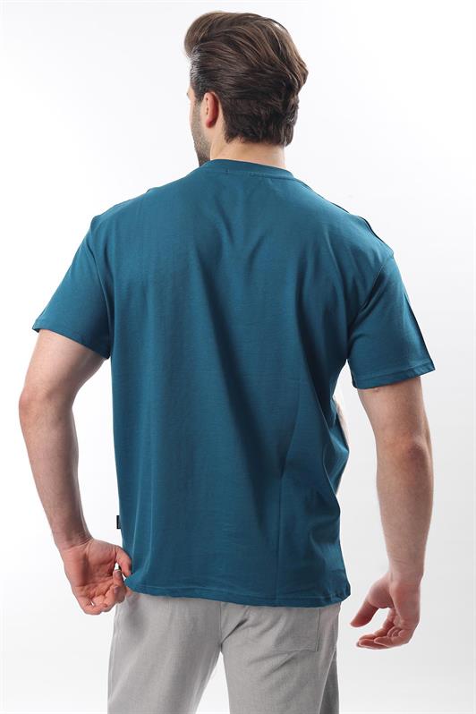 MDX Petrol Blue OverFit Men's T-shirt with Garnish E7104 - Neuwied