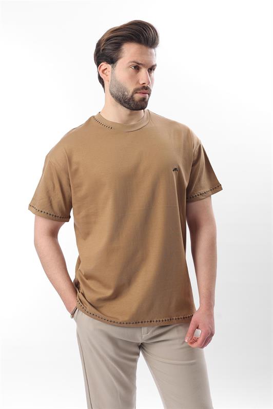 MDX Cappuccino Embroidered Detail Men's T-shirt E7112 - Kidderminster