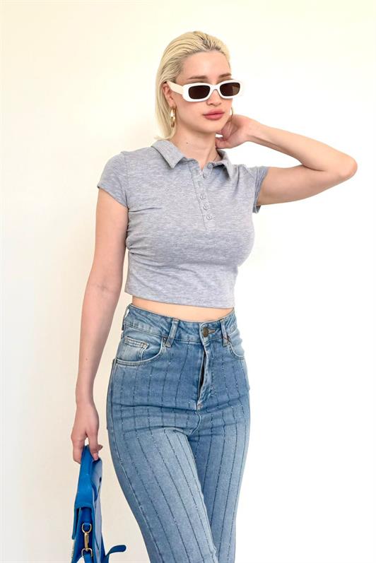 MDX Grimelanj Polo Neck Basic Women's T-Shirt Mg2455 - Ede